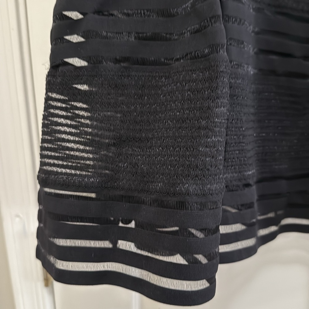 Women’s Torrid 3x black skirt, pleated 90s texture sheer striped - Picture 8 of 9